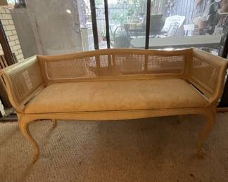 Nice French provincial cane back bench