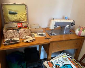Vintage Sears Sewing Machine & Cabinet