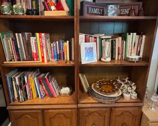 Books, cookbooks, bookcases