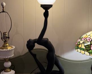1970's Art Deco Style Nude Lady Table Lamp