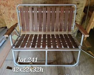 Vintage redwood folding settee