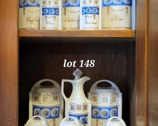 German porcelain canister spice set