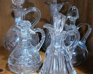 Vintage glass cruet collection