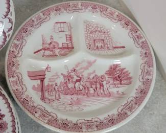 Vintage red transfer restaurant ware