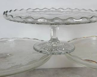 Vintage glass cake stands