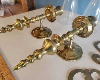 Pair of brass wall sconces
