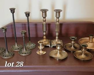 Brass candlestick collection