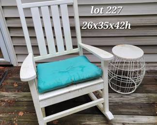 Poly resin outdoor rocker and metal table