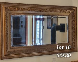 Large wood framed antique mirror