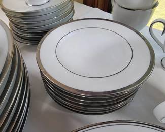 Noritake Ireland vintage white china, 'Bridgette' pattern