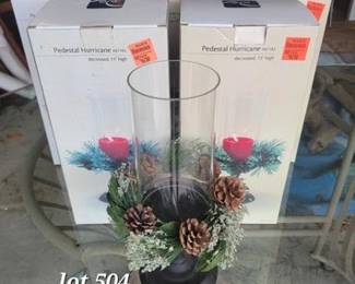 Set of Christmas candle holders