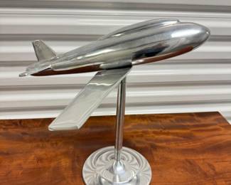 132 MetalAirplaneDeskSculptureonStand15H19W