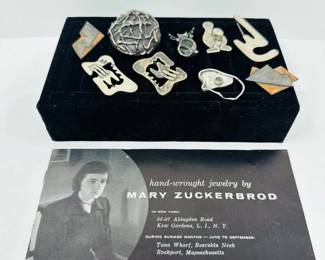 88 MaryZuckerbrodSterlingCopperPinsBrutalistMidCenturyDesign