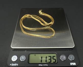 46 14KGoldChunkyBoxStyleNecklace165Approx1135g