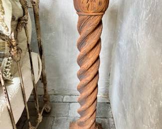 2 VintageStyleDecorativeHeavyPlasterTwistedPedestalColumn