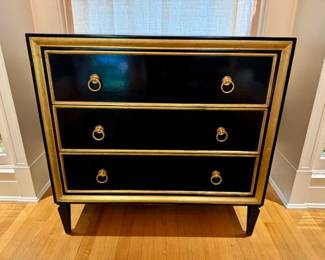 32 BlackLacquerThreeDrawerChestwGoldLeafTrim