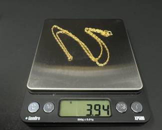 35 18KGoldBoxLinkChainNecklaceApprox394g18Long