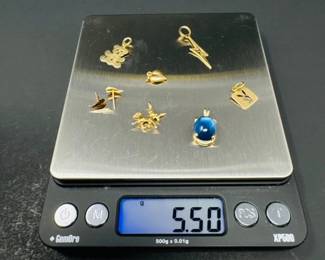 110 14KGoldCharmPendantLotTeddyLightningMore550grams
