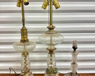 120 AntiqueElectrifiedOilLampsVictorianEmpireStyleHobnailBases