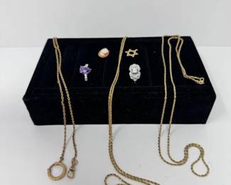 83 AntiqueGoldFillWatchChainRopeChainsSterlingGFPieces