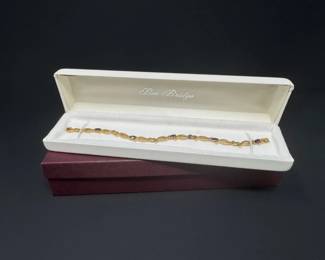 22 14KGoldAmethystBracelet7LengthApprox871g