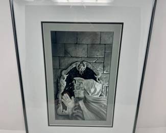 42 FramedCoreyWolfe89GothicFantasyMirrorWomanBWSignedPrint