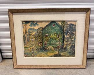 129 SignedOriginalPaintingbySofieGreenHouseCountryScene