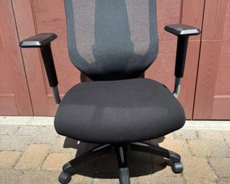 163 ErgonomicMeshBackOfficeChairwPaddedBlackFabricCushion