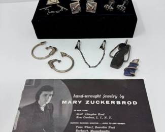 87 MaryZuckerbrodMidCenturySterlingJewelryLotAbstractDesigns