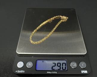 50 Dainty14KGoldHeartLinkBracelet7Approx290g