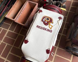 Vintage Redskins leather golf bag