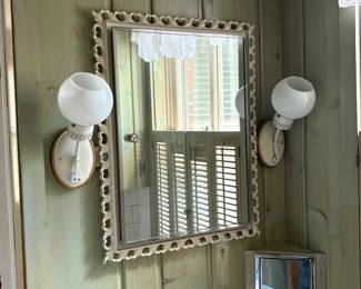 Bathroom mirror and light fixtures