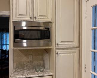 Microwave and kitchen cabinetry