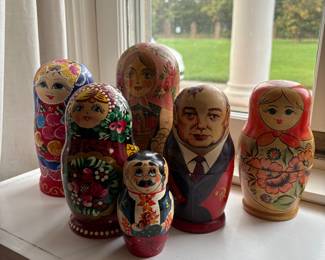Russian nesting dolls, including Gorbachev