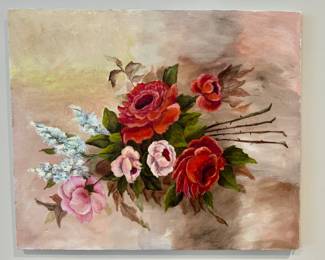 Floral canvas painting