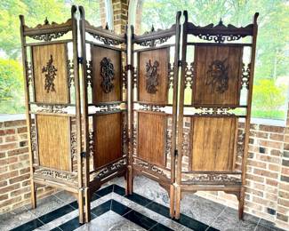 Asian wood screen