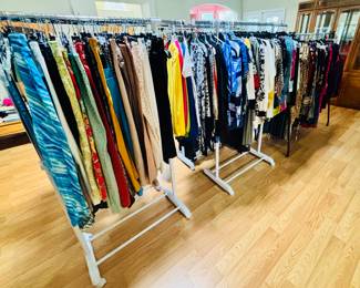 This is the Living Room. It had racks already in it when we arrived. This puts Tina's wardrobe to shame.