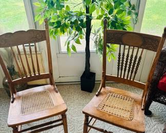 From tree to wooden chairs.  Before and after the process.