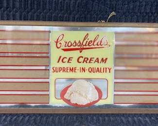 Crossfield's Ice Cream Menu Sign