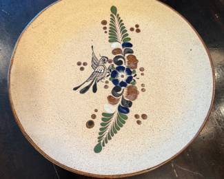 Mexican folk art pottery plate