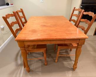 dining table with 1 leaf; 4 chairs