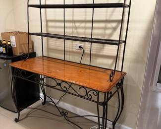 Bakers' rack; wood & metal