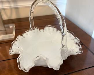 Fenton ruffled candle dish