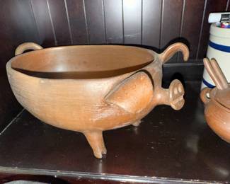 Wooden pig bowl
