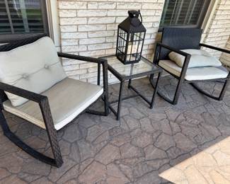 Wicker/metal rocking chairs, 4 total