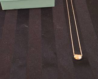 Tiffany small silver bean necklace