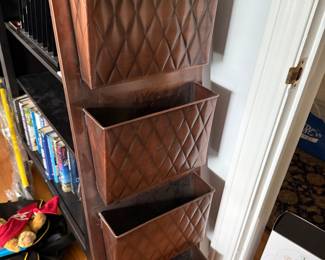 Copper wall magazine/towel holder