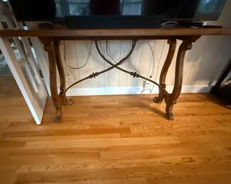 Wood & Wrought Iron console table