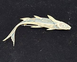 Nilsson Wiwen Sterling fish pin No. 10