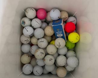 bucket of golf balls